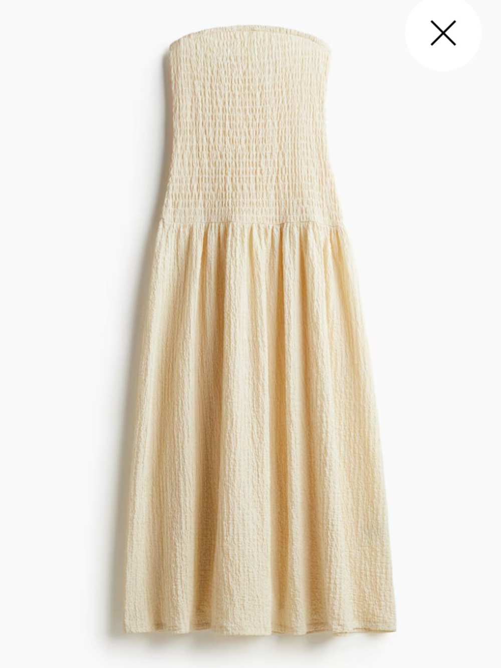 H&M smocked bandeau dress